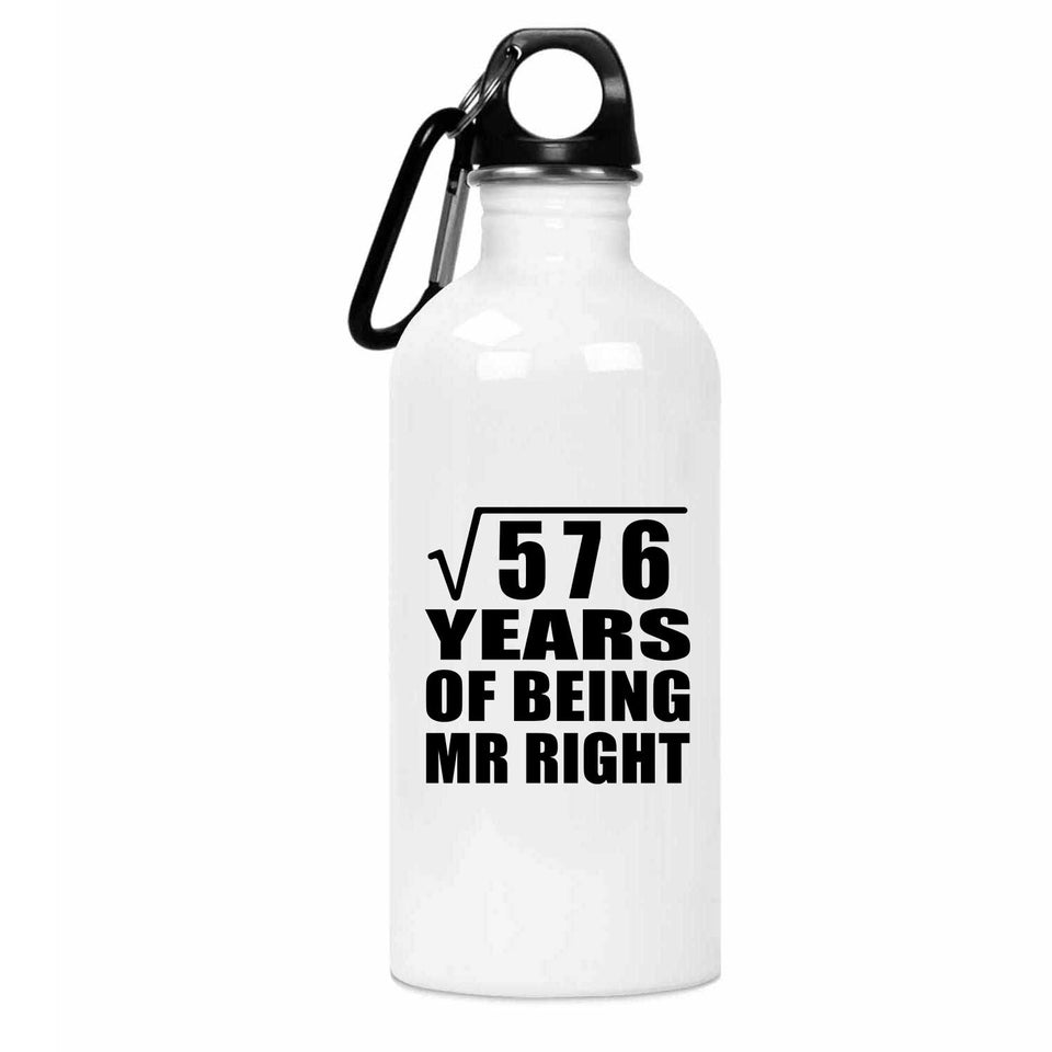 24th Anniversary Square Root of 576 Years of Being Mr Right - Water Bottle