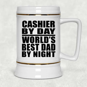 Cashier By Day World's Best Dad By Night - Beer Stein