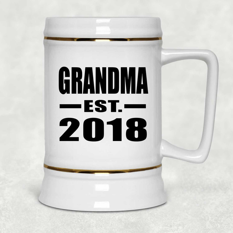 Grandma Established EST. 2018 - Beer Stein
