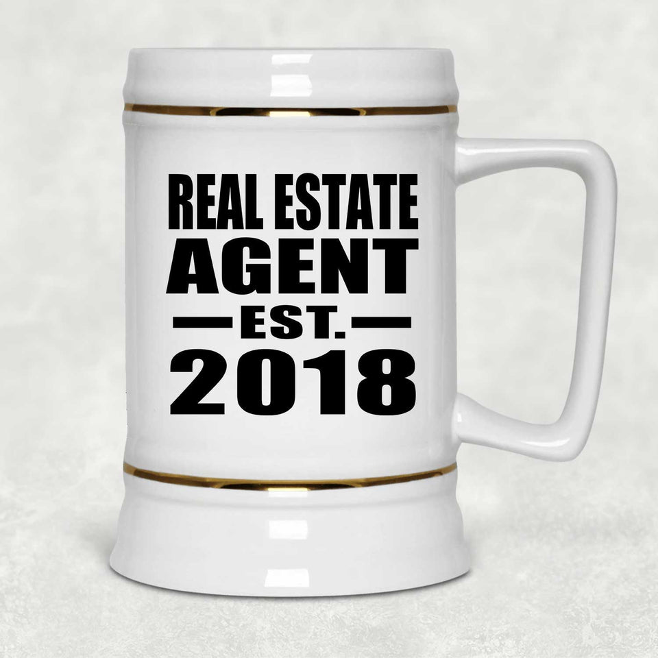 Real Estate Agent Established EST. 2018 - Beer Stein