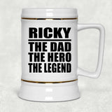 Ricky The Dad The Hero The Legend - Beer Stein