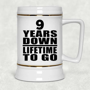 9th Anniversary 9 Years Down Lifetime To Go - Beer Stein