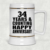 Happy 34th Anniversary 34 Years & Counting - Beer Stein