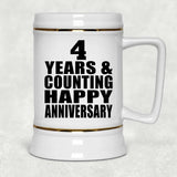 Happy 4th Anniversary 4 Years & Counting - Beer Stein