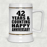 Happy 42nd Anniversary 42 Years & Counting - Beer Stein