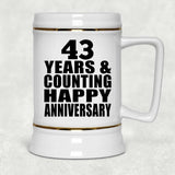 Happy 43rd Anniversary 43 Years & Counting - Beer Stein