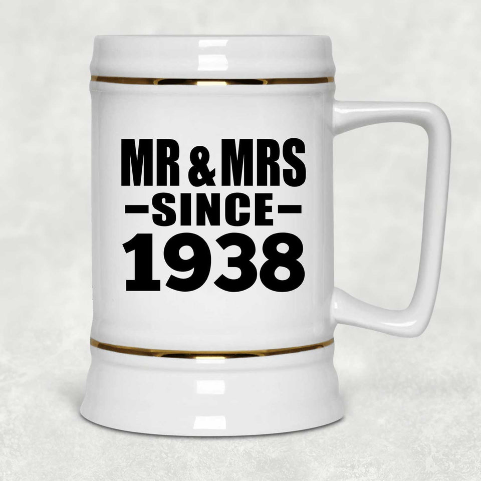 86th Anniversary Mr & Mrs Since 1938 - Beer Stein
