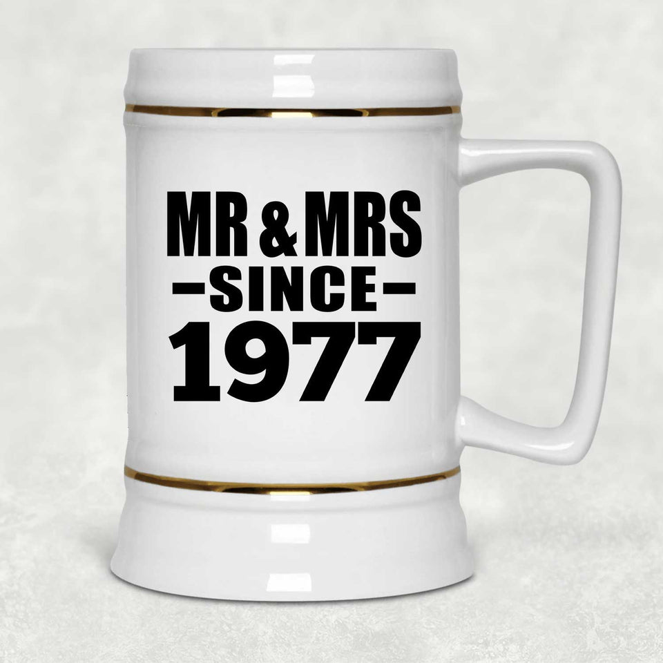 47th Anniversary Mr & Mrs Since 1977 - Beer Stein