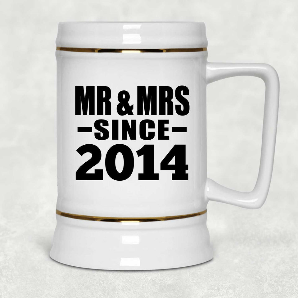 10th Anniversary Mr & Mrs Since 2014 - Beer Stein