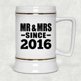 8th Anniversary Mr & Mrs Since 2016 - Beer Stein