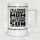 Proud Attorney Mom Of Awesome Son - Beer Stein