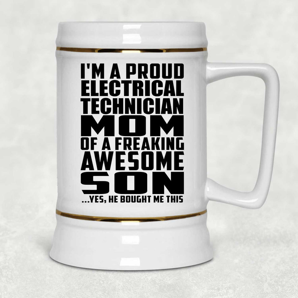 Proud Electrical Technician Mom Of Awesome Son - Beer Stein