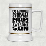 Proud Forklift Operator Mom Of Awesome Son - Beer Stein