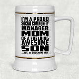 Proud Social Community Manager Mom Of Awesome Son - Beer Stein