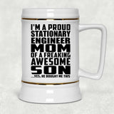 Proud Stationary Engineer Mom Of Awesome Son - Beer Stein