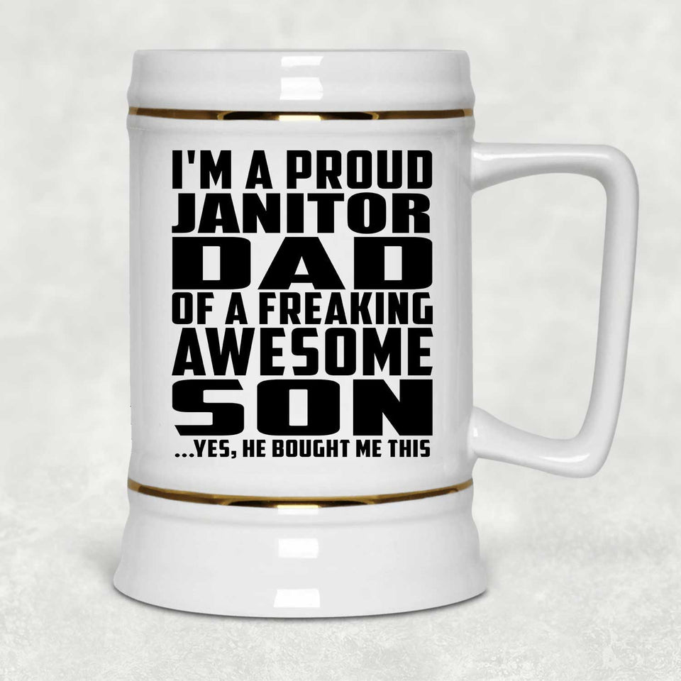 Proud Janitor Dad Of Awesome Son - Beer Stein