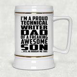 Proud Technical Writer Dad Of Awesome Son - Beer Stein