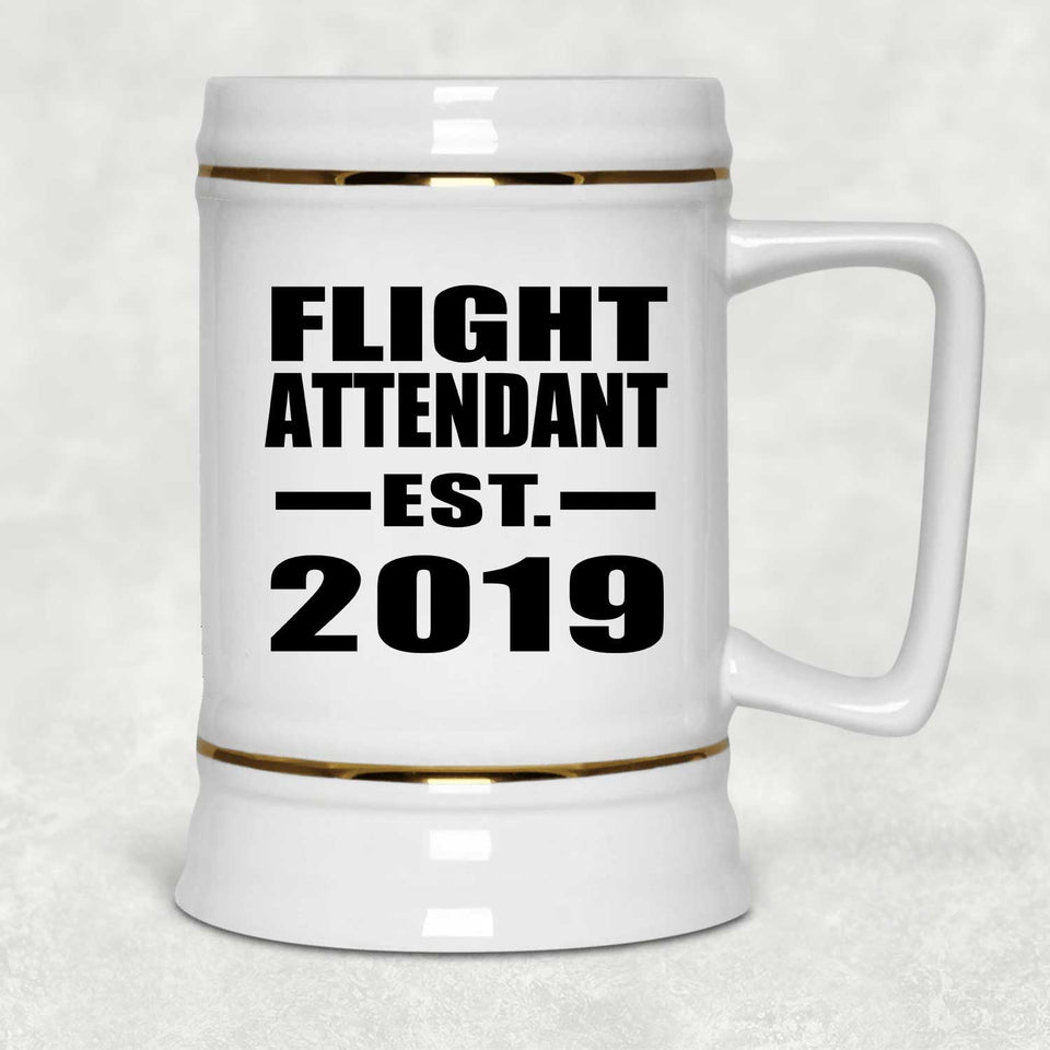 Flight Attendant Established EST. 2019 - Beer Stein