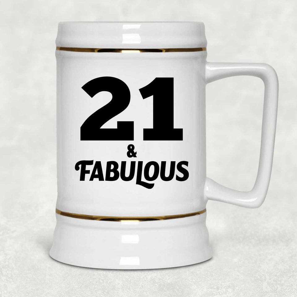21st Birthday 21 & Fabulous - Beer Stein