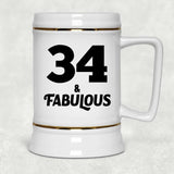 34th Birthday 34 & Fabulous - Beer Stein