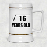 4th Birthday Square Root of 16 Years Old - Beer Stein