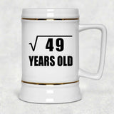 7th Birthday Square Root of 49 Years Old - Beer Stein