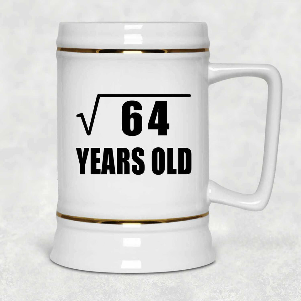 8th Birthday Square Root of 64 Years Old - Beer Stein