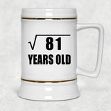 9th Birthday Square Root of 81 Years Old - Beer Stein