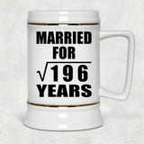 14th Anniversary Married For Square Root of 196 Years - Beer Stein