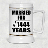 38th Anniversary Married For Square Root of 1444 Years - Beer Stein