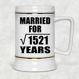 39th Anniversary Married For Square Root of 1521 Years - Beer Stein