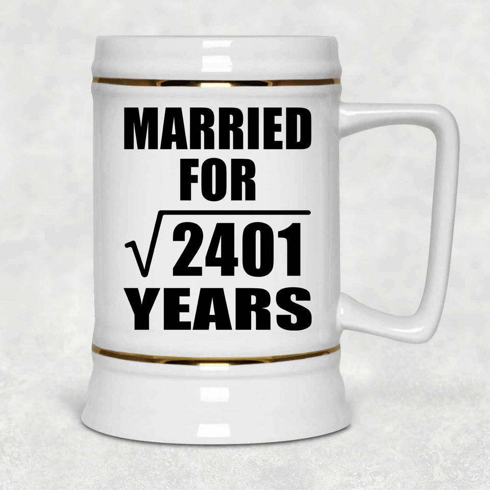 49th Anniversary Married For Square Root of 2401 Years - Beer Stein