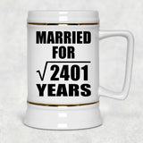 49th Anniversary Married For Square Root of 2401 Years - Beer Stein