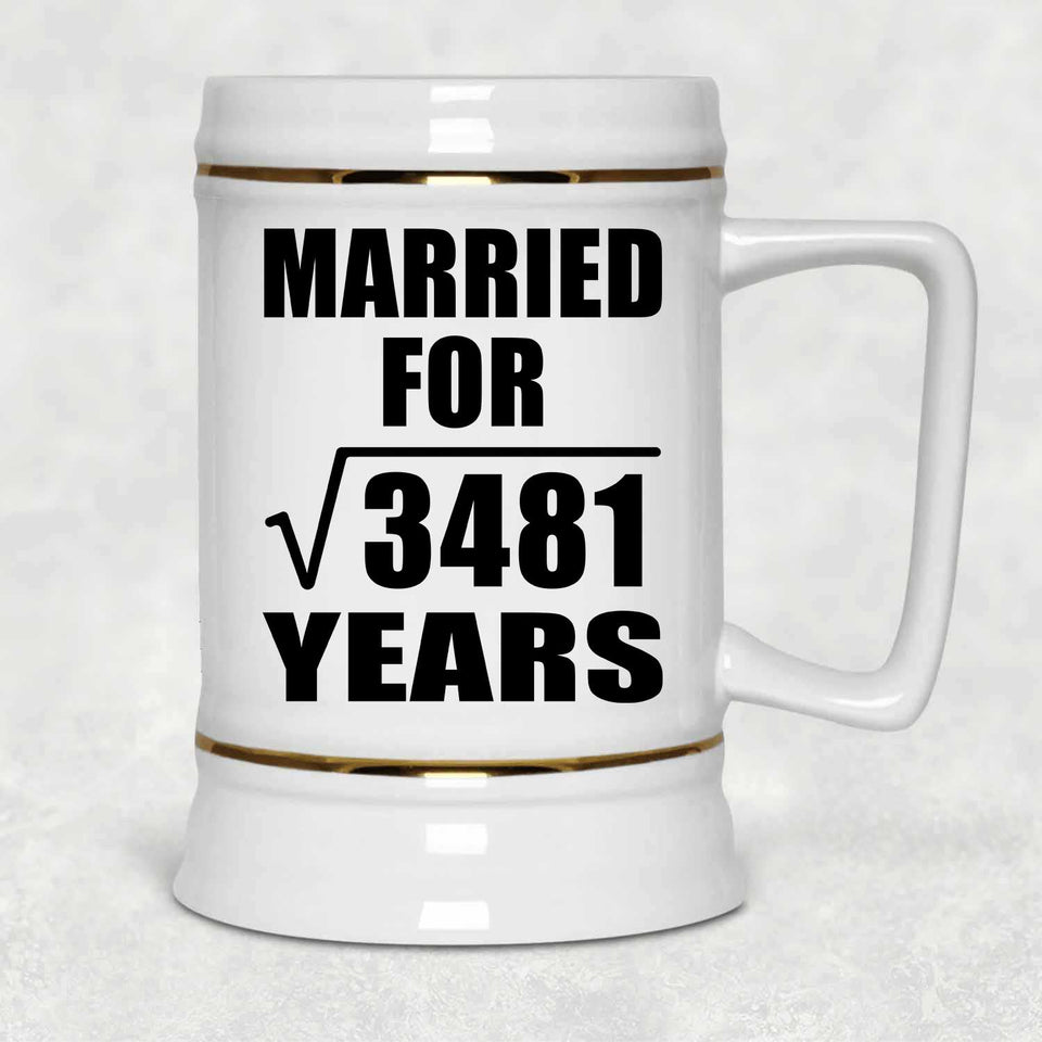 59th Anniversary Married For Square Root of 3481 Years - Beer Stein