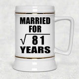 9th Anniversary Married For Square Root of 81 Years - Beer Stein