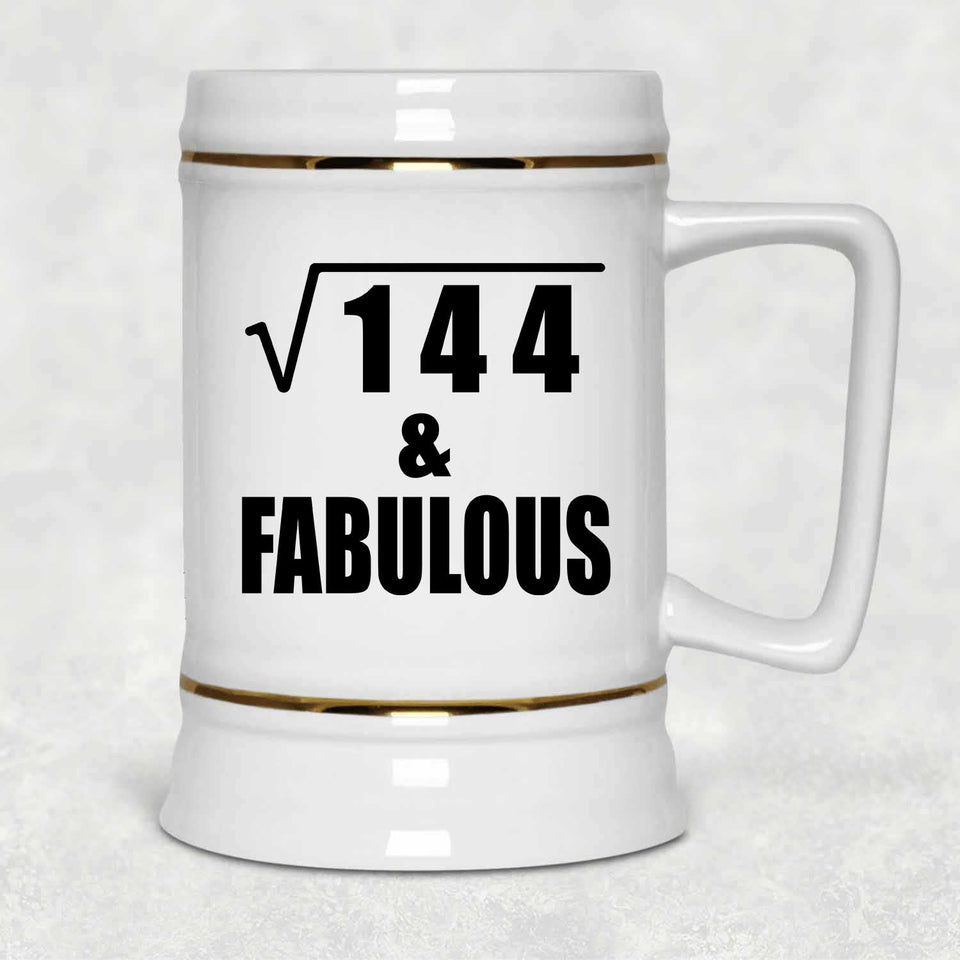 12th Birthday Square Root of 144 & Fabulous - Beer Stein