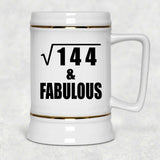 12th Birthday Square Root of 144 & Fabulous - Beer Stein