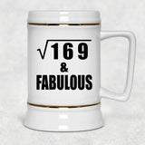 13th Birthday Square Root of 169 & Fabulous - Beer Stein