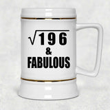 14th Birthday Square Root of 196 & Fabulous - Beer Stein