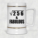 16th Birthday Square Root of 256 & Fabulous - Beer Stein