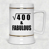 20th Birthday Square Root of 400 & Fabulous - Beer Stein