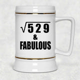 23rd Birthday Square Root of 529 & Fabulous - Beer Stein