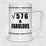 24th Birthday Square Root of 576 & Fabulous - Beer Stein