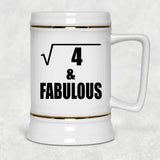 2nd Birthday Square Root of 4 & Fabulous - Beer Stein