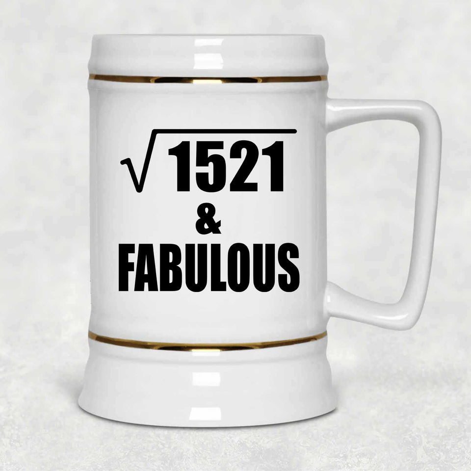 39th Birthday Square Root of 1521 & Fabulous - Beer Stein
