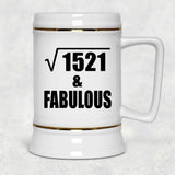 39th Birthday Square Root of 1521 & Fabulous - Beer Stein