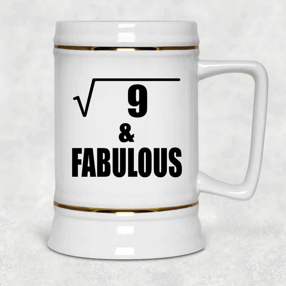 3rd Birthday Square Root of 9 & Fabulous - Beer Stein