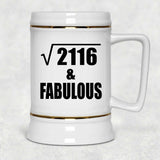 46th Birthday Square Root of 2116 & Fabulous - Beer Stein