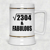 48th Birthday Square Root of 2304 & Fabulous - Beer Stein