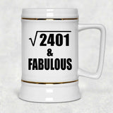 49th Birthday Square Root of 2401 & Fabulous - Beer Stein